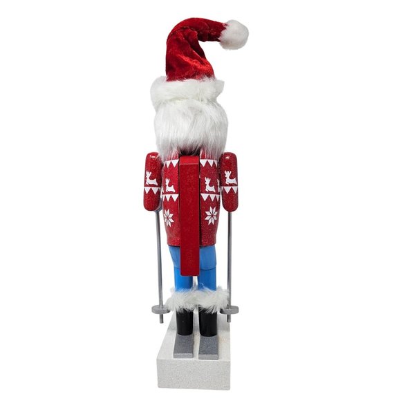 Downhill Skier 15" Wood Skiing Nutcracker - Christmas Gift - Picture 5 of 5
